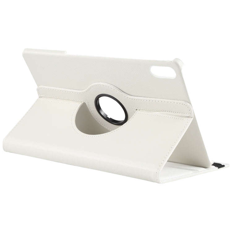 For Lenovo Tab P12 Pro 12.6 Litchi Texture Solid Color Leather Tablet Case(White)