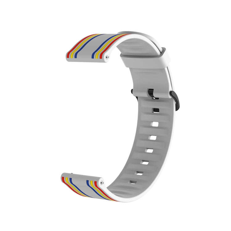 22mm Stripe Silicone Watch Band(White)
