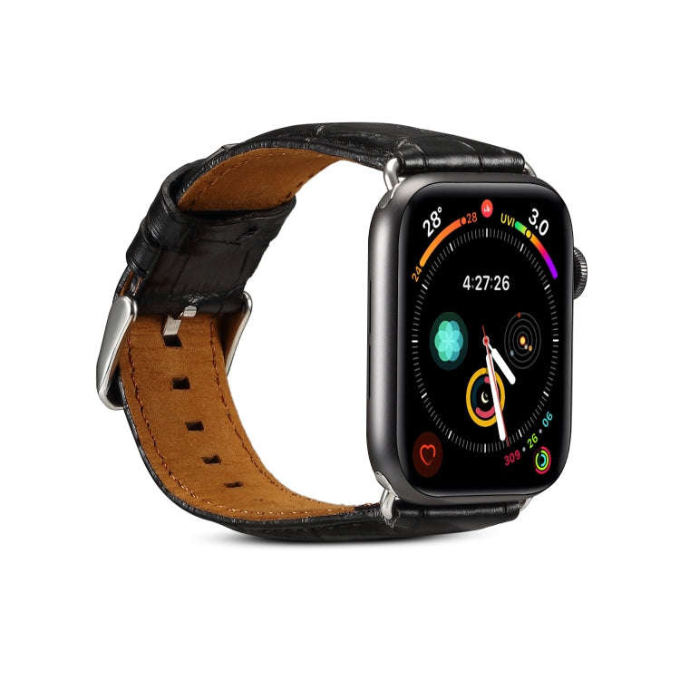 For Apple Watch Series 9&8&7 41mm / SE 3&SE 2&6&SE&5&4 40mm / 3&2&1 38mm Cowhide Crocodile Textur...