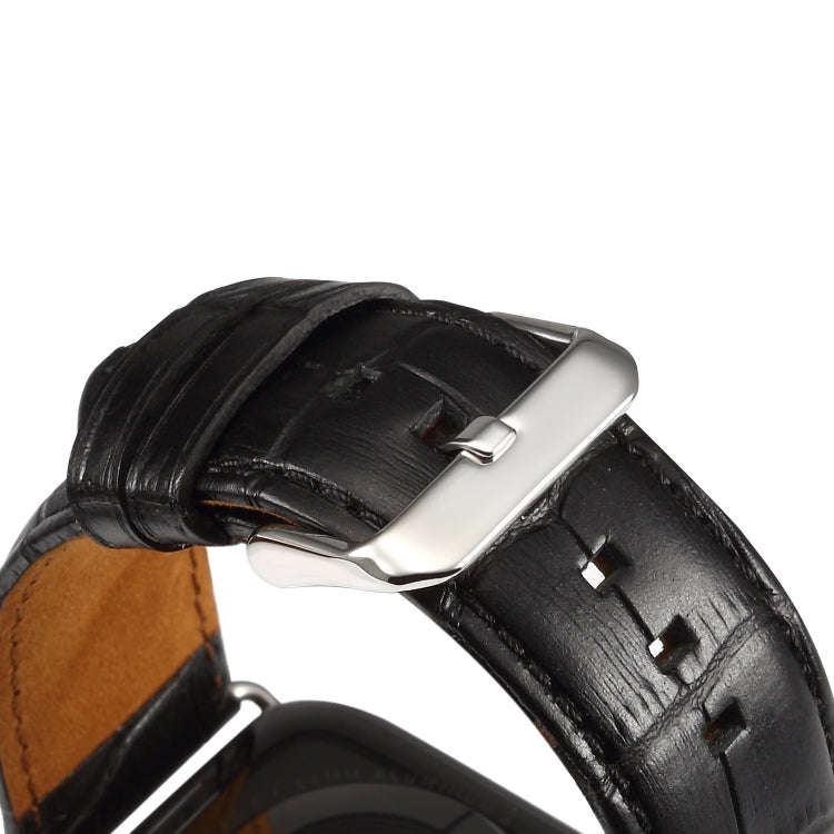 For Apple Watch Series 9&8&7 41mm / SE 3&SE 2&6&SE&5&4 40mm / 3&2&1 38mm Cowhide Crocodile Textur...
