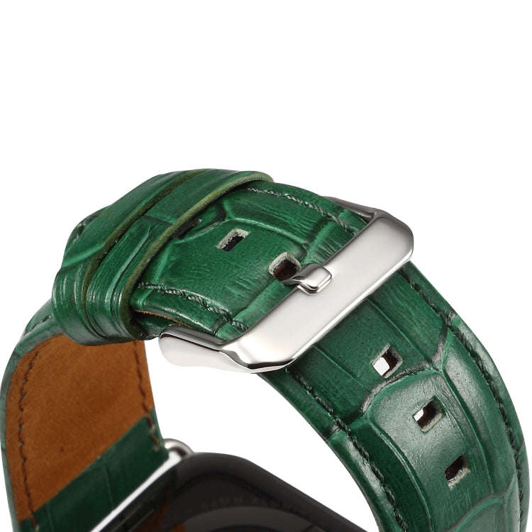 For Apple Watch Series 7 41mm / 6 & SE & 5 & 4 40mm / 3 & 2 & 1 38mm Cowhide Crocodile Texture St...