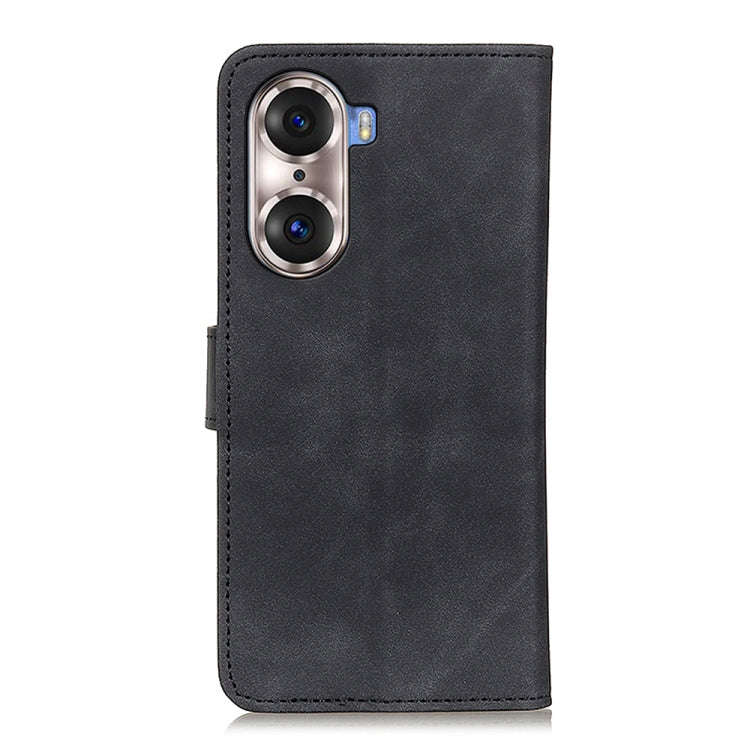 For Huawei Honor 60 Pro KHAZNEH Retro Texture Horizontal Flip Leather Phone Case(Black)