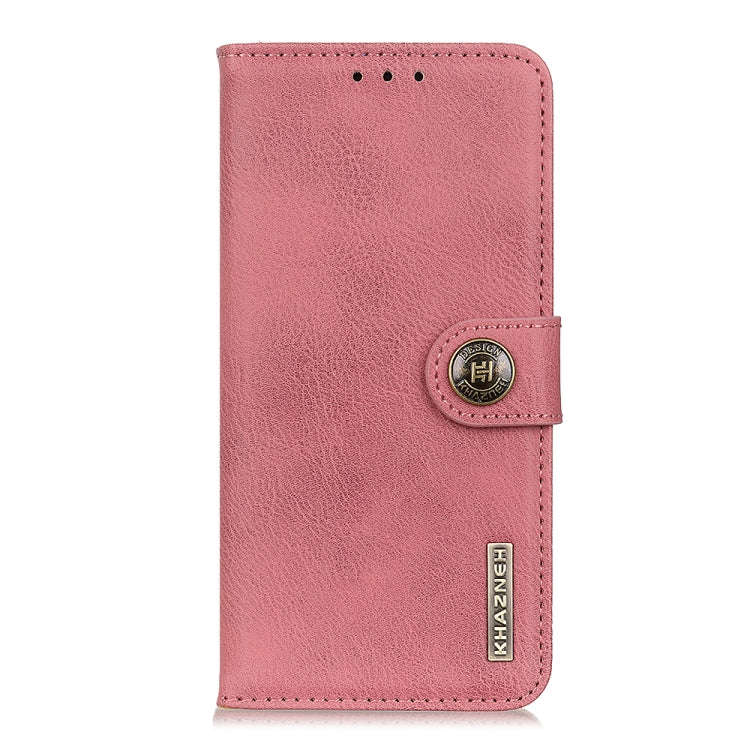 For Huawei Honor 60 KHAZNEH Cowhide Texture Horizontal Flip Leather Phone Case(Pink)