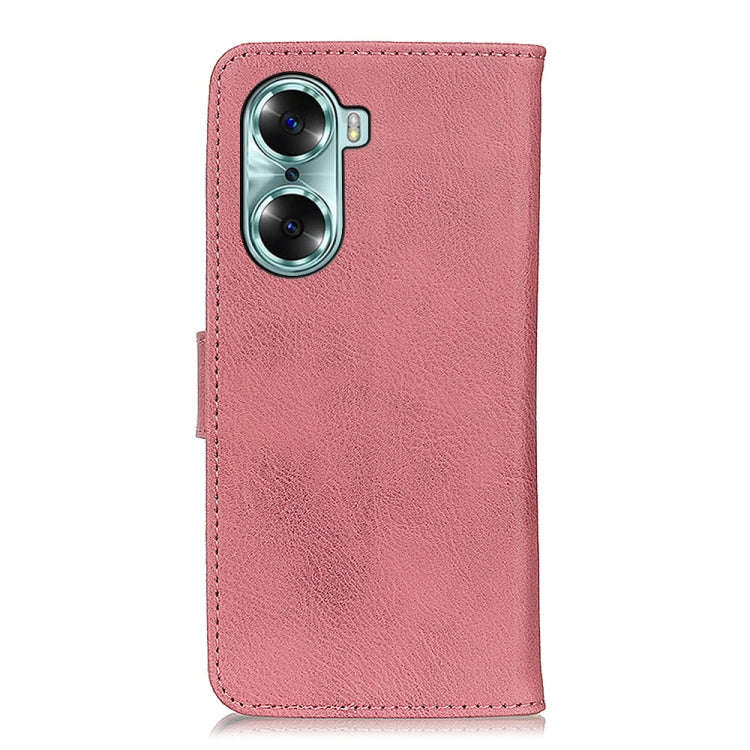 For Huawei Honor 60 KHAZNEH Cowhide Texture Horizontal Flip Leather Phone Case(Pink)