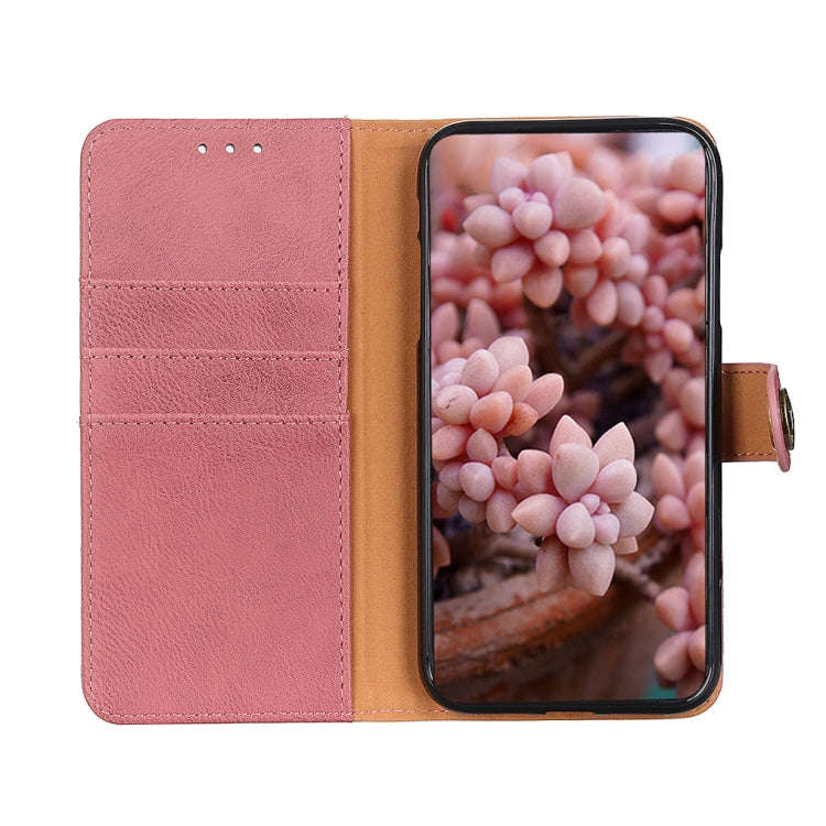 For Huawei Honor 60 KHAZNEH Cowhide Texture Horizontal Flip Leather Phone Case(Pink)