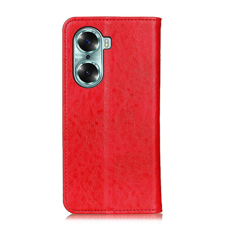 For Huawei Honor 60 Magnetic Crazy Horse Texture Horizontal Flip Leather Phone Case(Red)