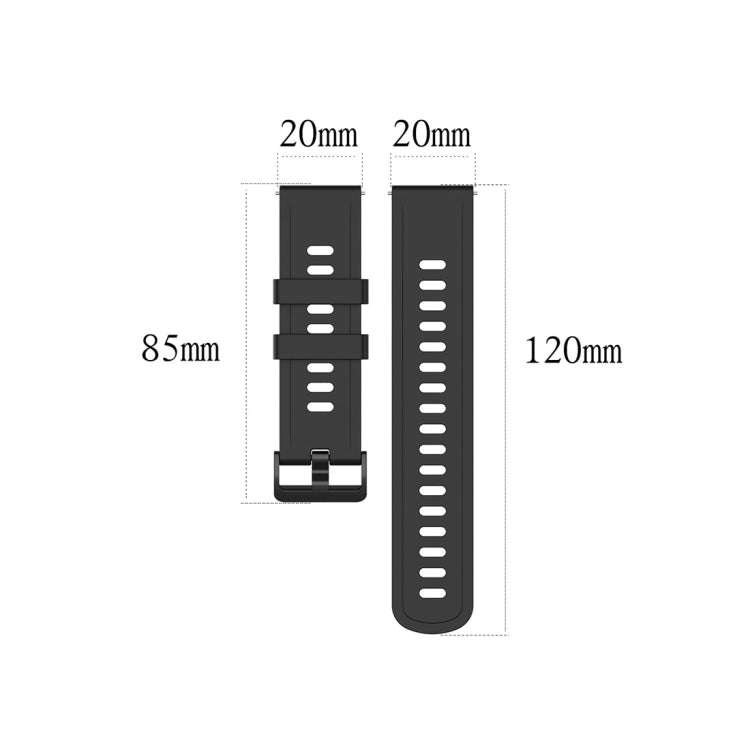 For Amazfit GTR Silicone Smart Watch Watch Band, Size:20mm(White)