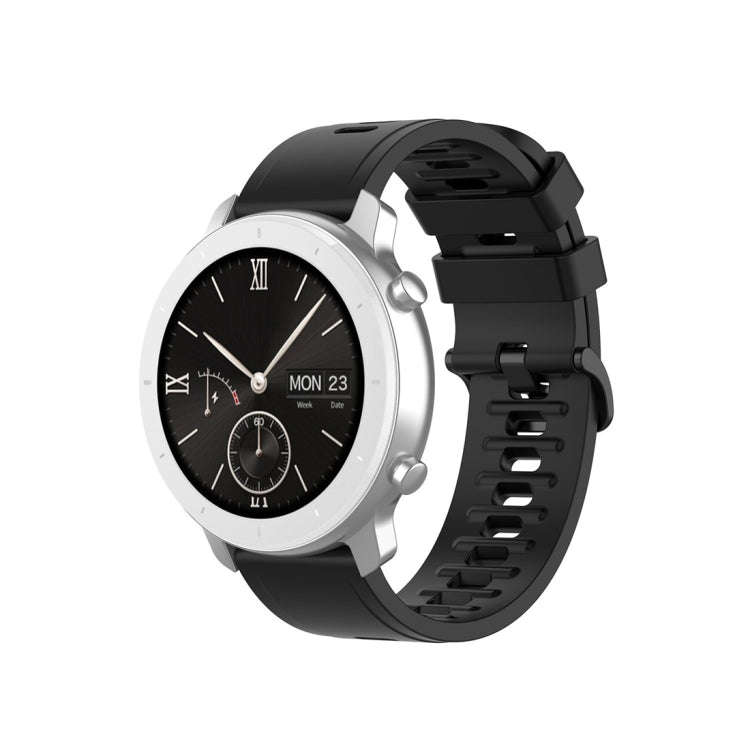For Amazfit GTR Silicone Smart Watch Watch Band, Size:22mm(Black)