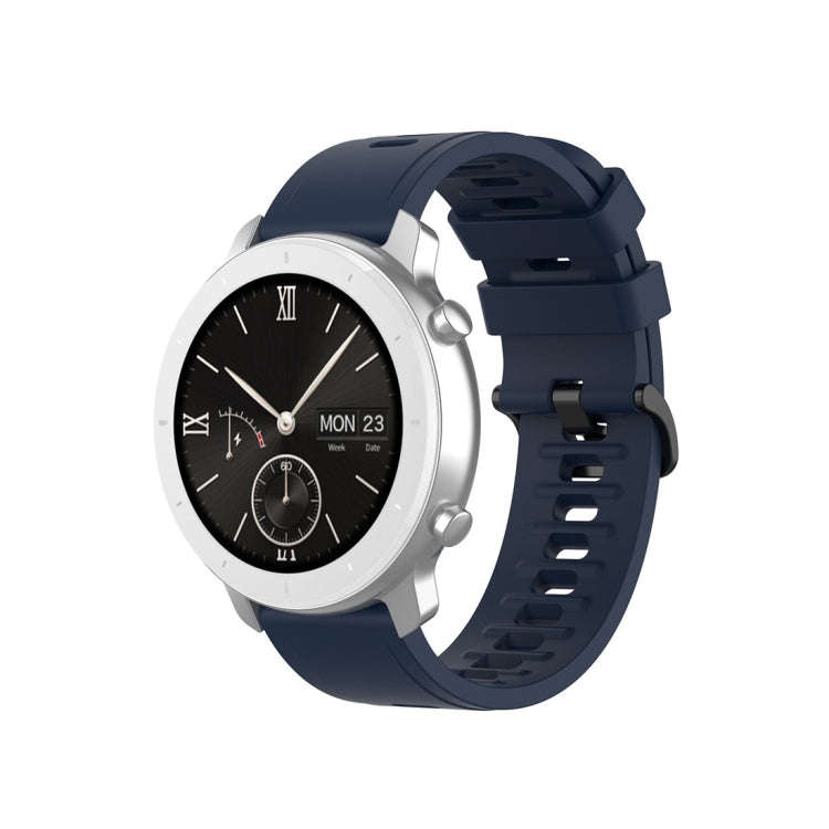 For Amazfit GTR Silicone Smart Watch Watch Band, Size:22mm(Dark Blue)