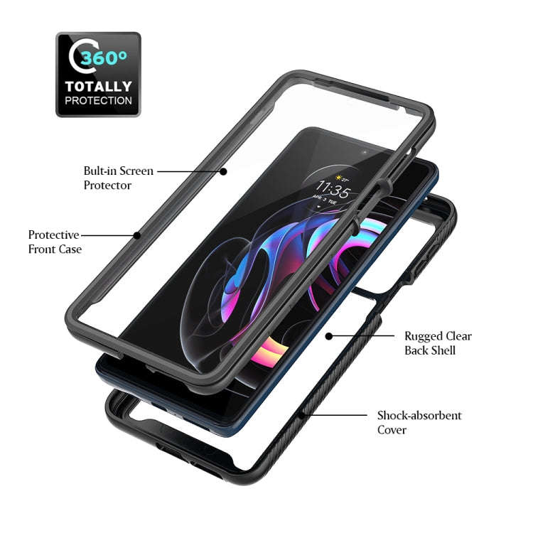 For Motorola Edge 20 Pro Starry Sky PC + TPU Phone Case with PET Film(Royal Blue)