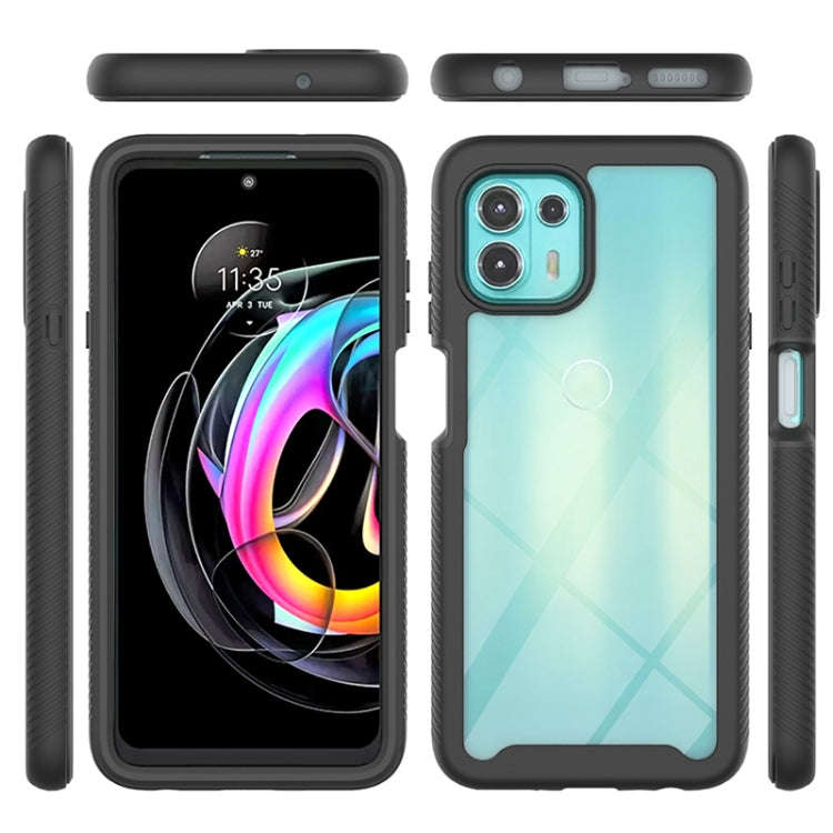 For Motorola Edge 20 Lite Starry Sky PC + TPU Phone Case with PET Film(Black)