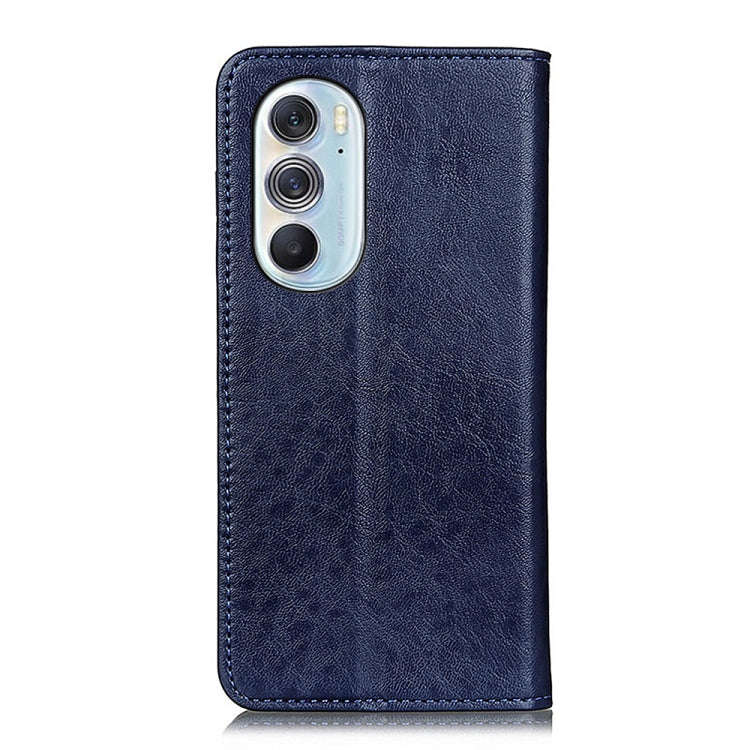 For Motorola Edge X30 Magnetic Crazy Horse Texture Horizontal Flip Leather Phone Case(Blue)