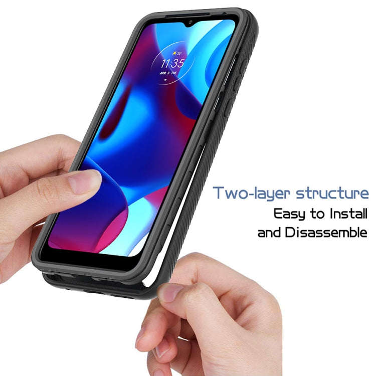 For Motorola Moto G Pure Starry Sky Solid Color Series Shockproof PC + TPU Protective Phone Case(...