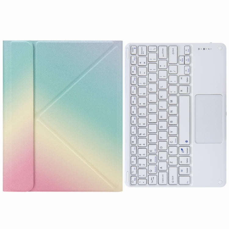 H-102C Touch Bluetooth Keyboard Leather Case with Rear Three-fold Holder For iPad 10.2 2020 & 201...