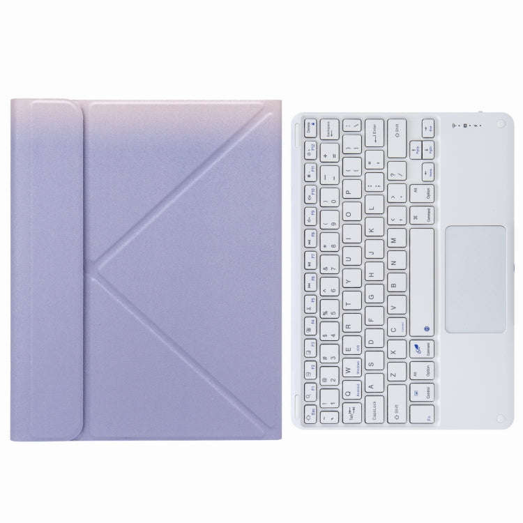 H-102C Touch Bluetooth Keyboard Leather Case with Rear Three-fold Holder For iPad 10.2 2020 & 201...