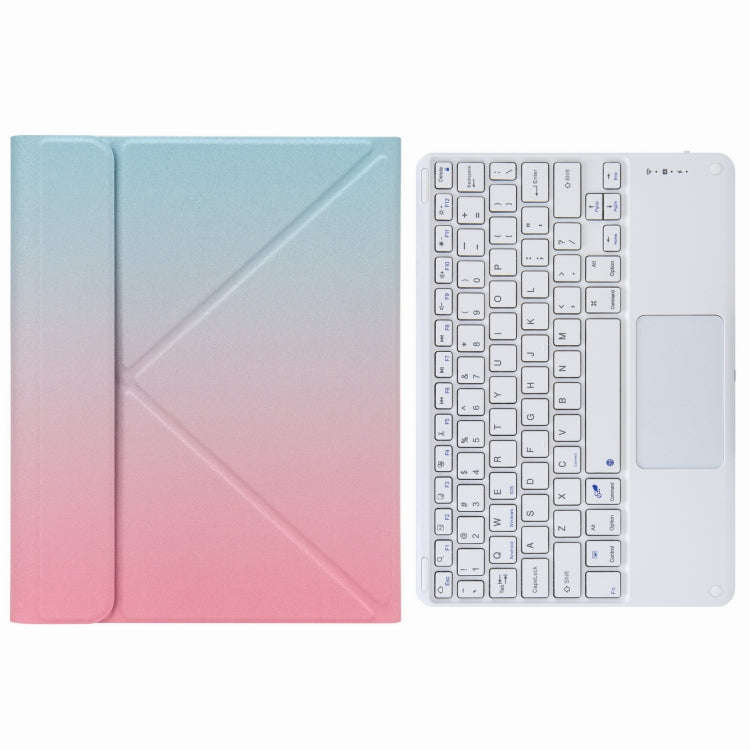 H-102C Touch Bluetooth Keyboard Leather Case with Rear Three-fold Holder For iPad 10.2 2020 & 201...