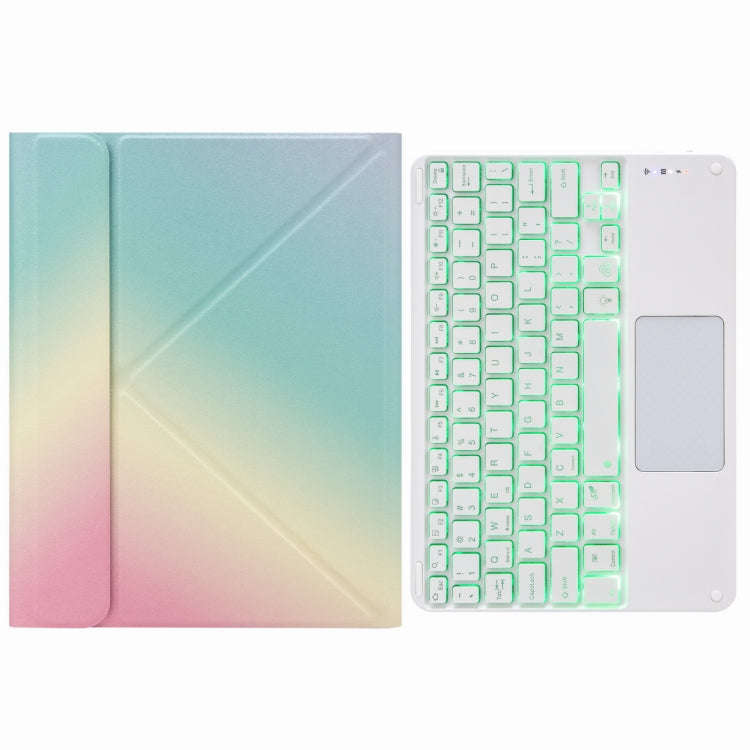 H-102CS Touch Backlight Bluetooth Keyboard Leather Case with Rear Three-fold Holder For iPad 10.2...