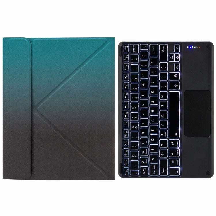 H-102CS Touch Backlight Bluetooth Keyboard Leather Case with Rear Three-fold Holder For iPad 10.2...