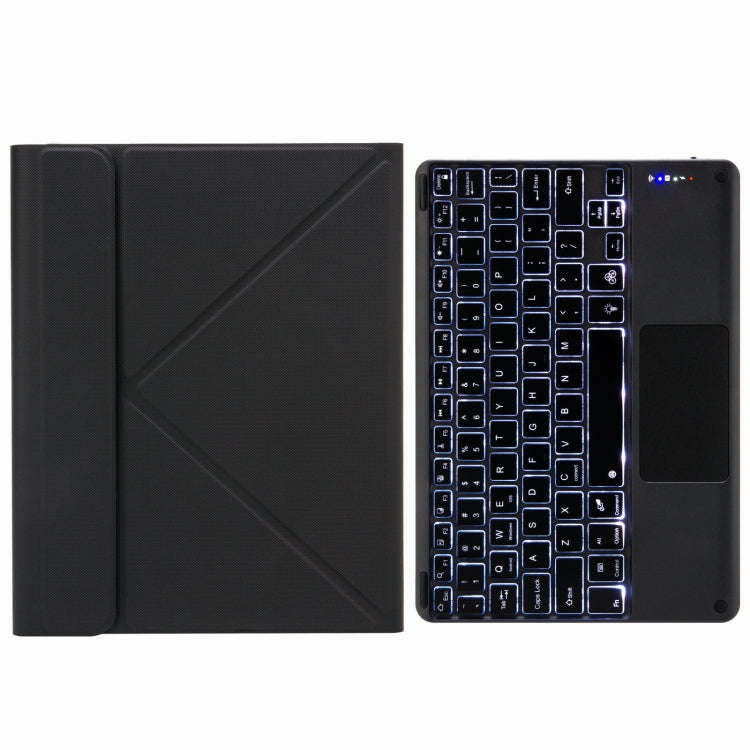 H-102CS Touch Backlight Bluetooth Keyboard Leather Case with Rear Three-fold Holder For iPad 10.2...