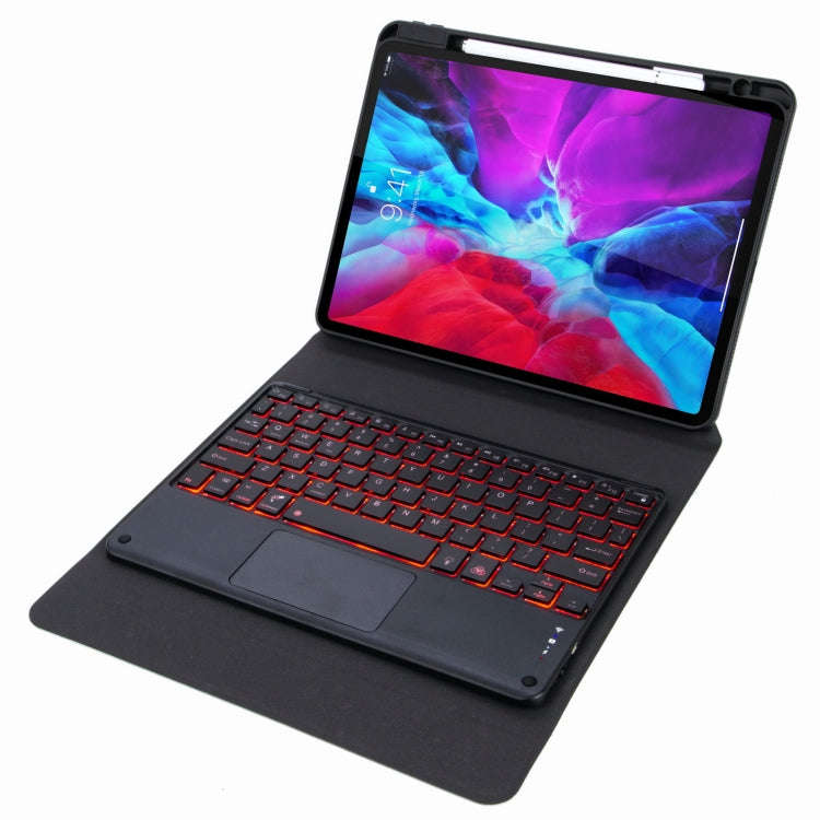 H-102CS Touch Backlight Bluetooth Keyboard Leather Case with Rear Three-fold Holder For iPad 10.2...