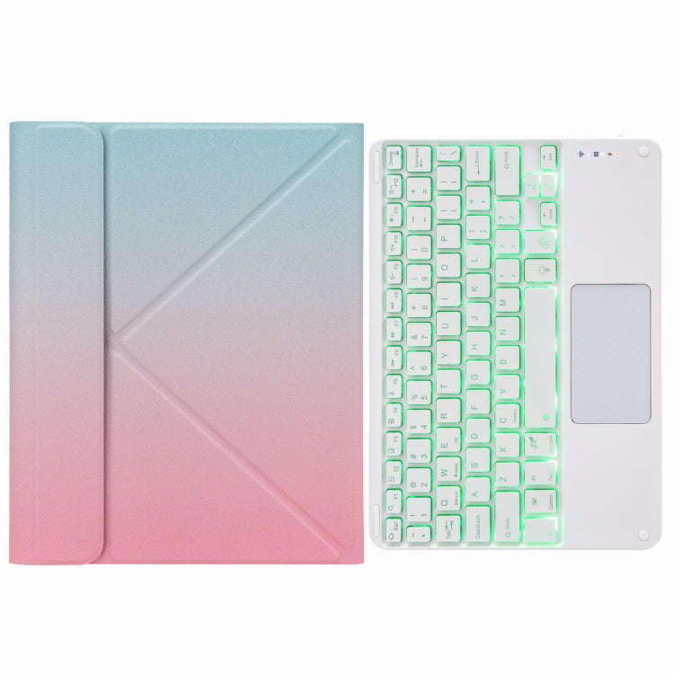 H-102CS Touch Backlight Bluetooth Keyboard Leather Case with Rear Three-fold Holder For iPad 10.2...