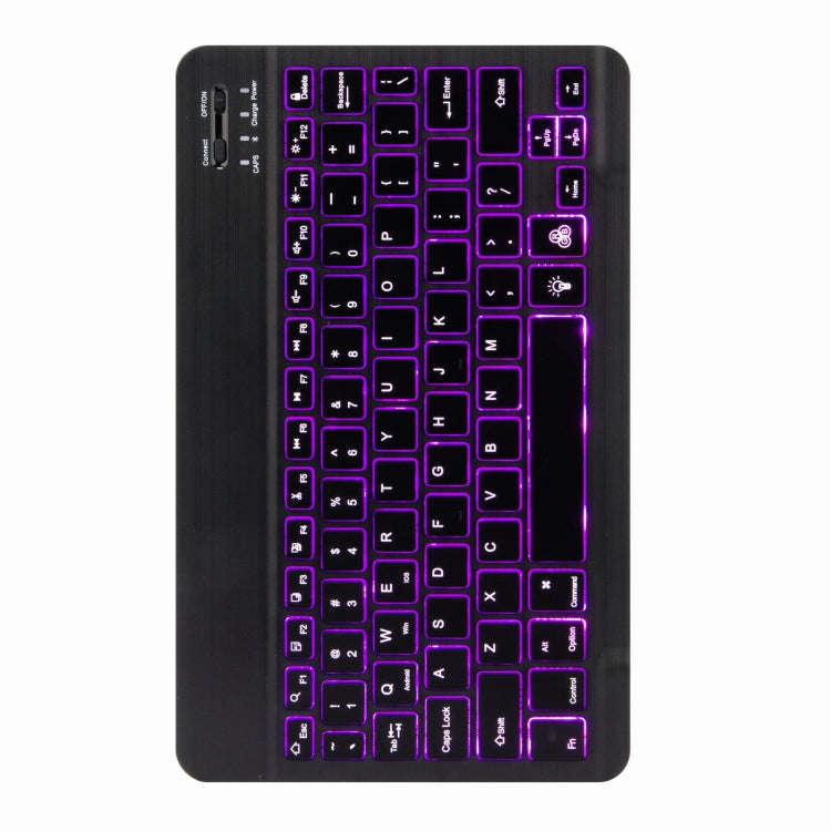 H-102S Monochrome Backlight Bluetooth Keyboard Leather Case with Rear Three-fold Holder For iPad ...