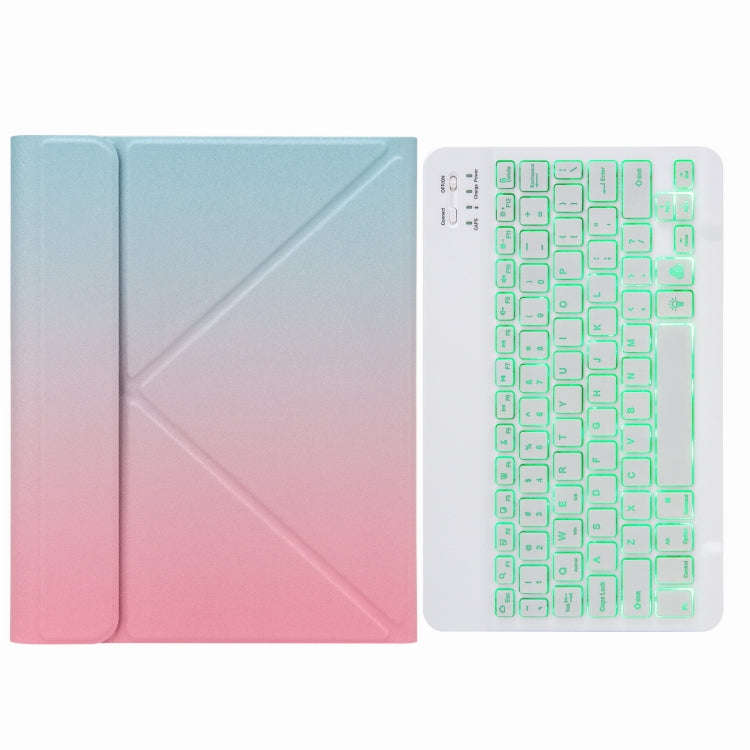 H-102S Monochrome Backlight Bluetooth Keyboard Leather Case with Rear Three-fold Holder For iPad ...