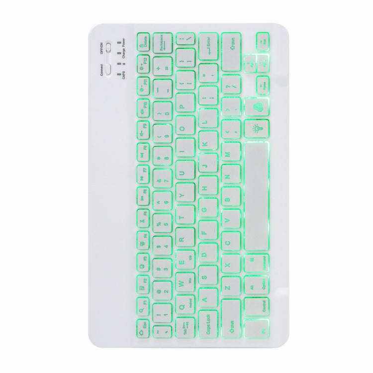 H-102S Monochrome Backlight Bluetooth Keyboard Leather Case with Rear Three-fold Holder For iPad ...