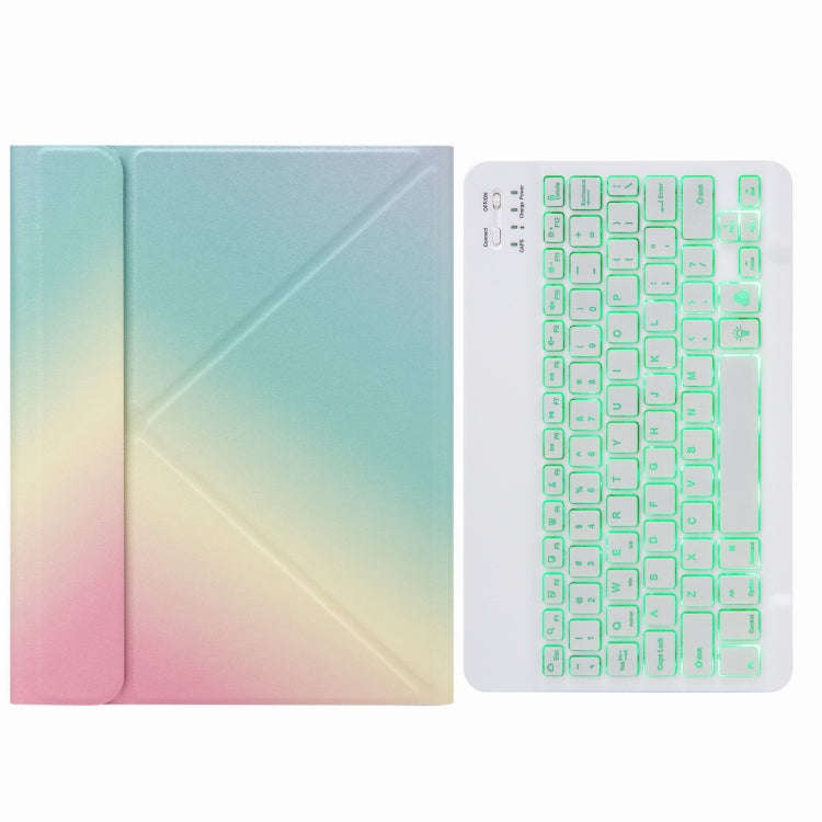 H-097S Monochrome Backlight Bluetooth Keyboard Leather Case with Rear Three-fold Holder For iPad ...
