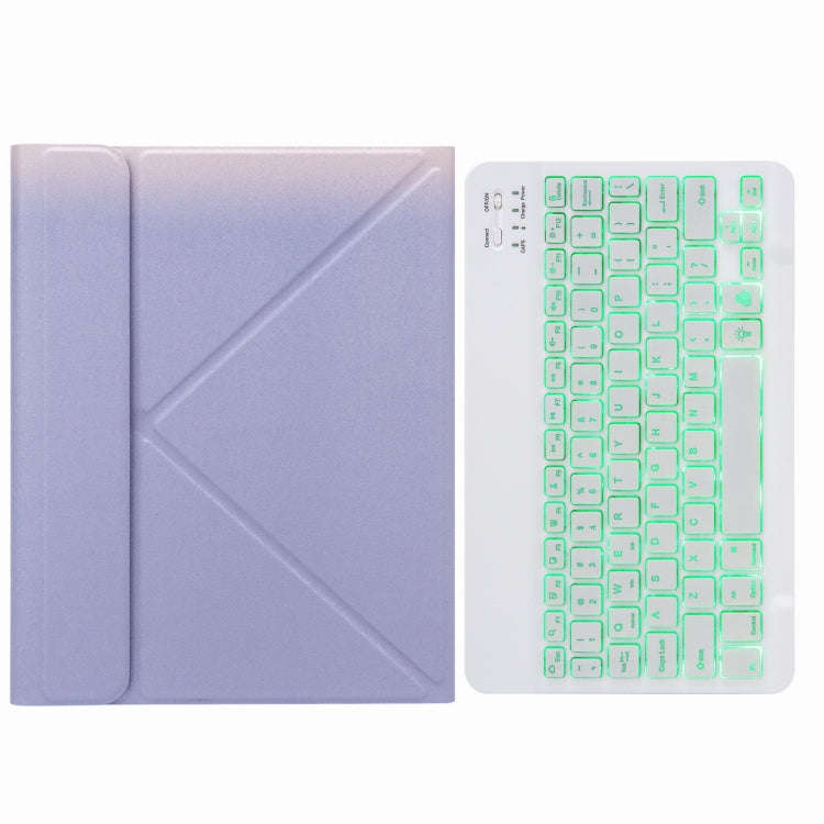 H-097S Monochrome Backlight Bluetooth Keyboard Leather Case with Rear Three-fold Holder For iPad ...