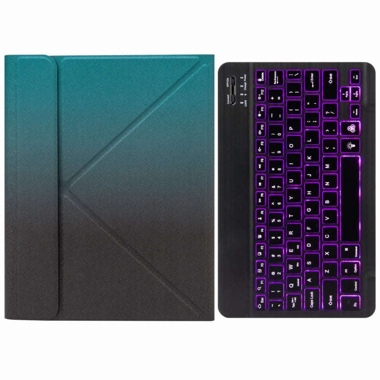 H-109S Monochrome Backlight Bluetooth Keyboard Leather Case with Rear Three-fold Holder For iPad ...