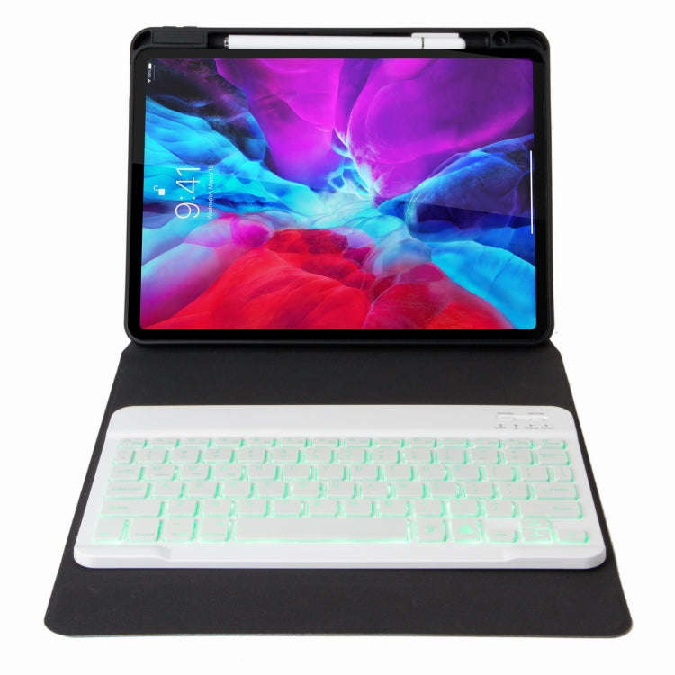 H-109S Monochrome Backlight Bluetooth Keyboard Leather Case with Rear Three-fold Holder For iPad ...