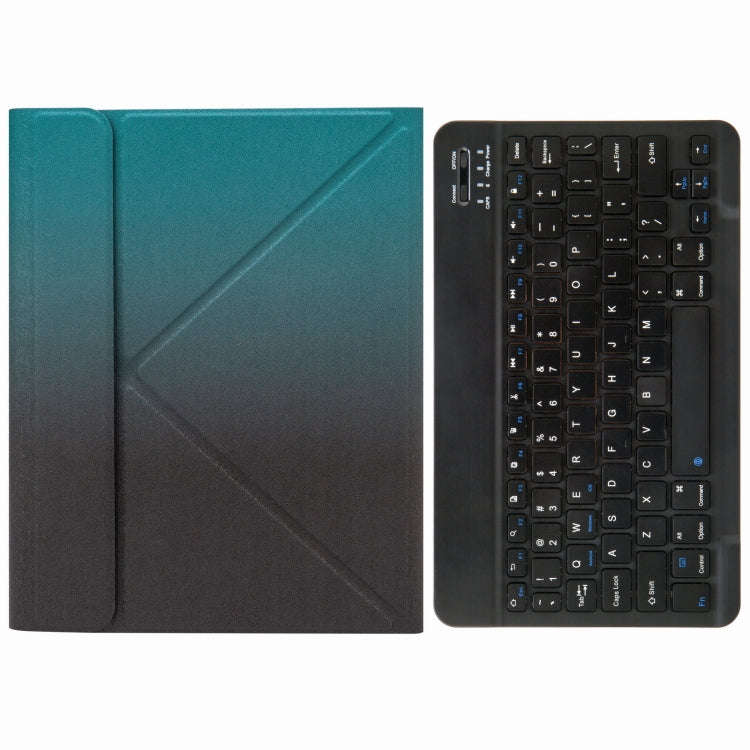 H-097 Bluetooth Keyboard Leather Case with Rear Three-fold Holder For iPad 9.7 2018 & 2017(Dark N...