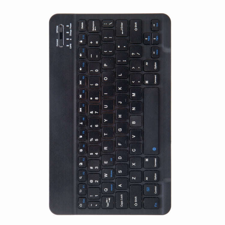 H-097 Bluetooth Keyboard Leather Case with Rear Three-fold Holder For iPad 9.7 2018 & 2017(Dark N...