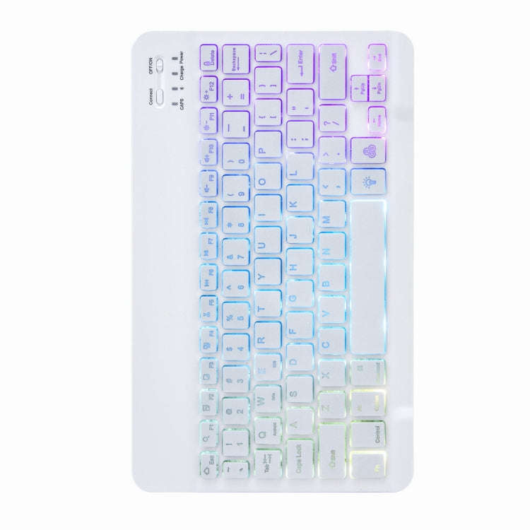 H-102S3 Tri-color Backlight Bluetooth Keyboard Leather Case with Rear Three-fold Holder For iPad ...
