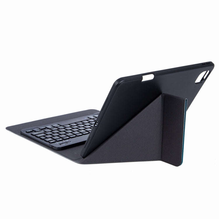 H-102S3 Tri-color Backlight Bluetooth Keyboard Leather Case with Rear Three-fold Holder For iPad ...
