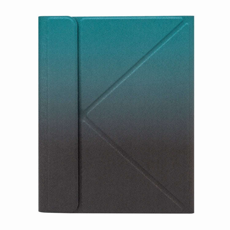 H-097S3 Tri-color Backlight Bluetooth Keyboard Leather Case with Rear Three-fold Holder For iPad ...
