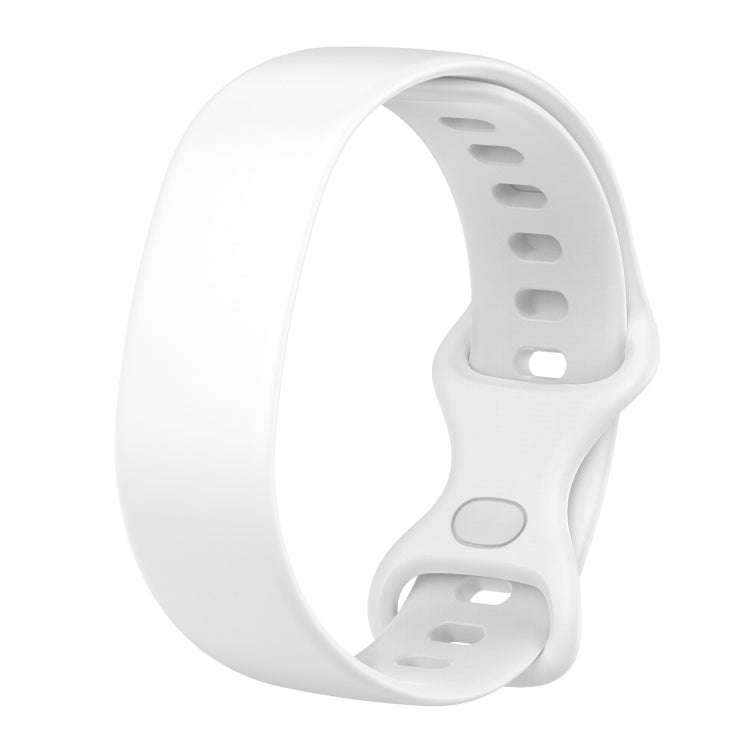 For Amazon Halo 1st Generation Butterfly Buckle Solid Color Silicone Watch Band(White)