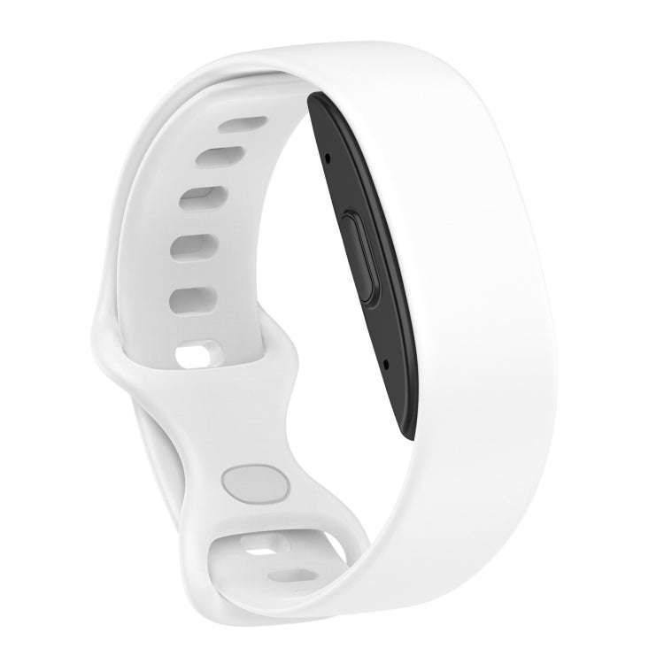 For Amazon Halo 1st Generation Butterfly Buckle Solid Color Silicone Watch Band(White)
