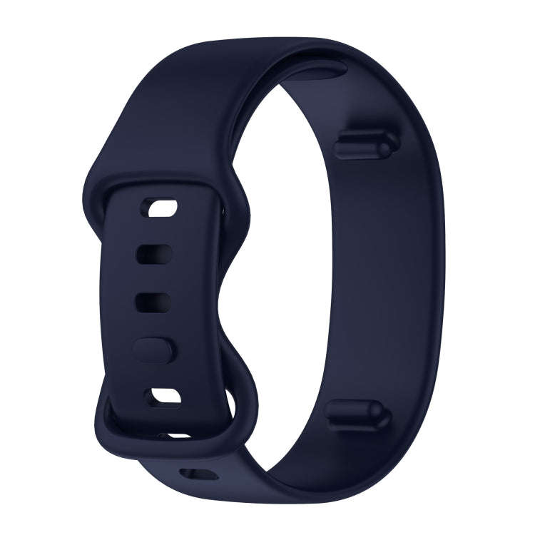 For Amazon Halo 1st Generation Butterfly Buckle Solid Color Silicone Watch Band(Navy Blue)