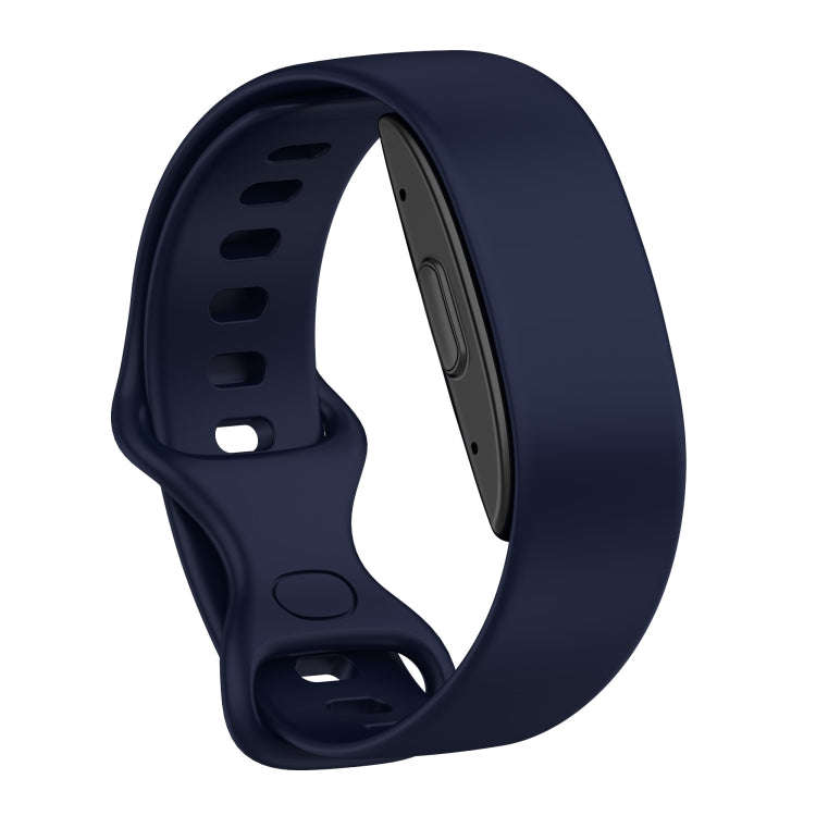 For Amazon Halo 1st Generation Butterfly Buckle Solid Color Silicone Watch Band(Navy Blue)