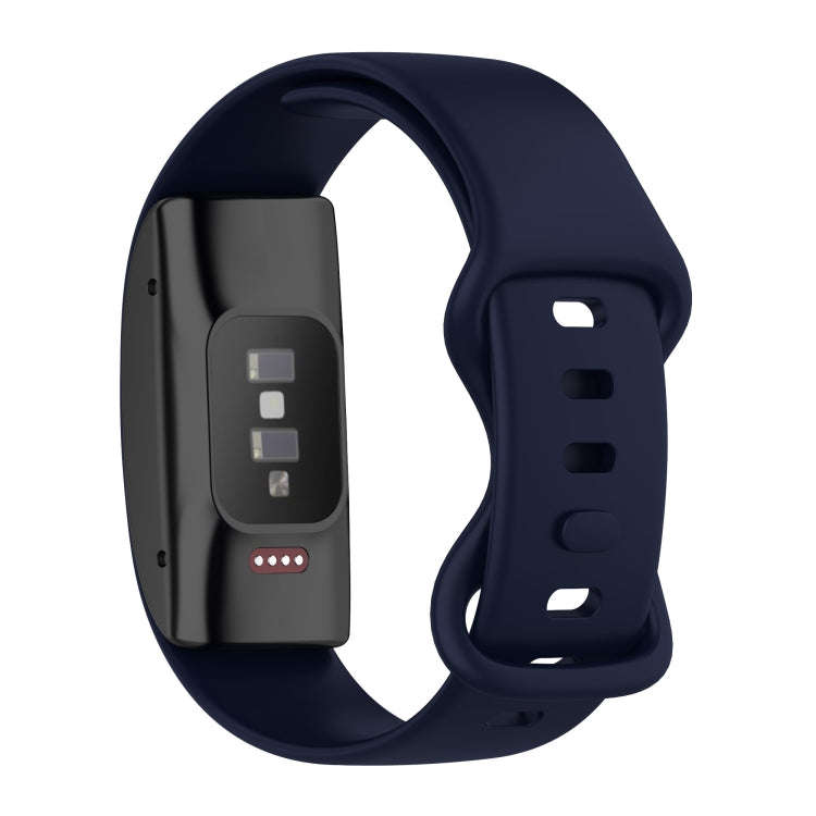 For Amazon Halo 1st Generation Butterfly Buckle Solid Color Silicone Watch Band(Navy Blue)