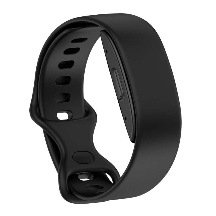 For Amazon Halo 1st Generation Butterfly Buckle Solid Color Silicone Watch Band(Black)