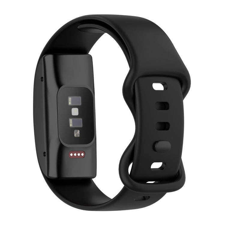 For Amazon Halo 1st Generation Butterfly Buckle Solid Color Silicone Watch Band(Black)