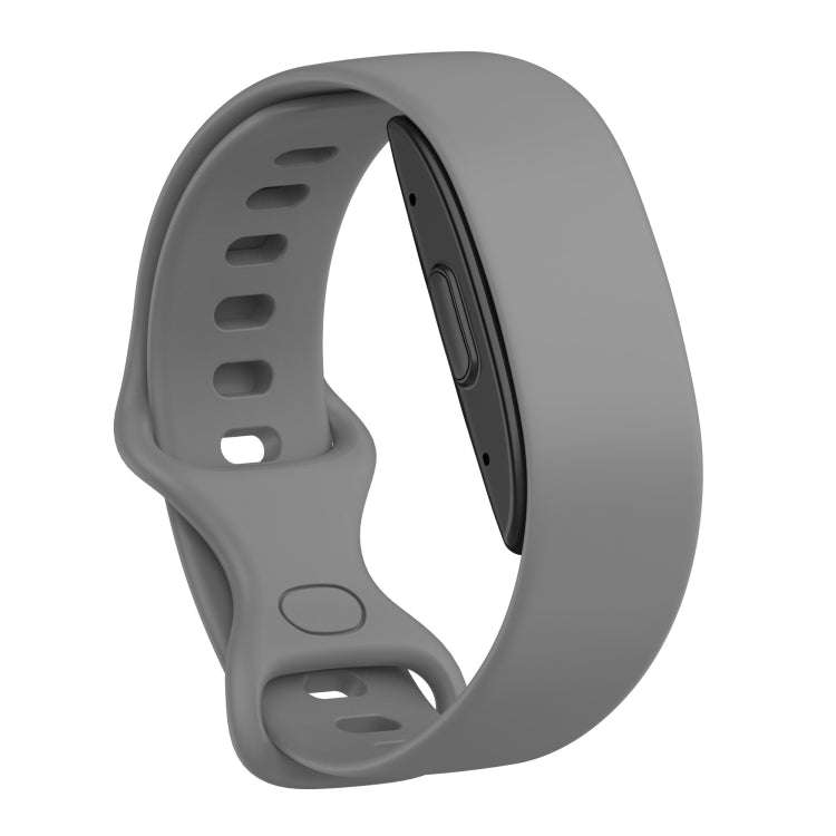 For Amazon Halo 1st Generation Butterfly Buckle Solid Color Silicone Watch Band(Grey)