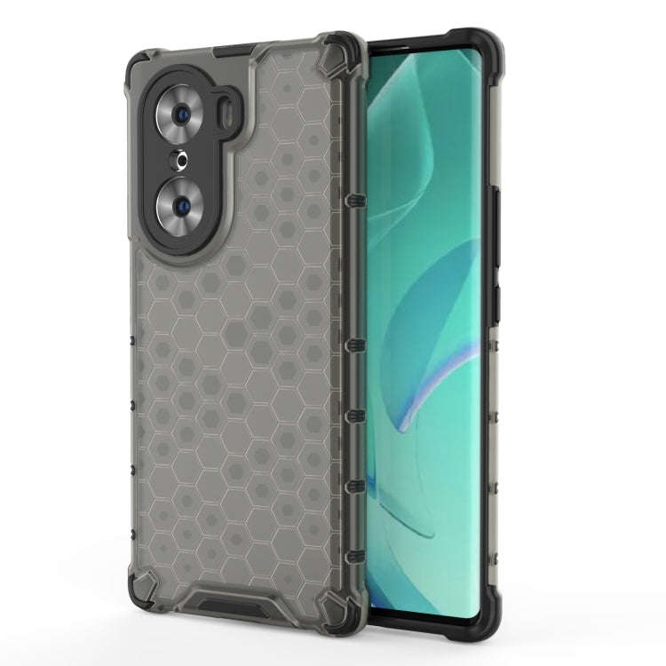 For Honor 60 Honeycomb PC + TPU Phone Case(Black)