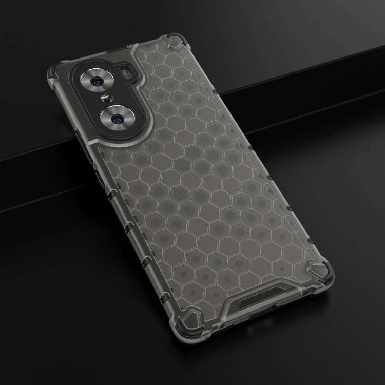 For Honor 60 Honeycomb PC + TPU Phone Case(Black)