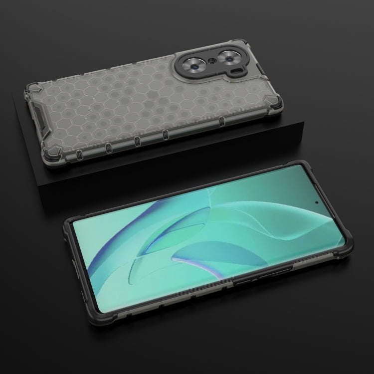 For Honor 60 Honeycomb PC + TPU Phone Case(Black)