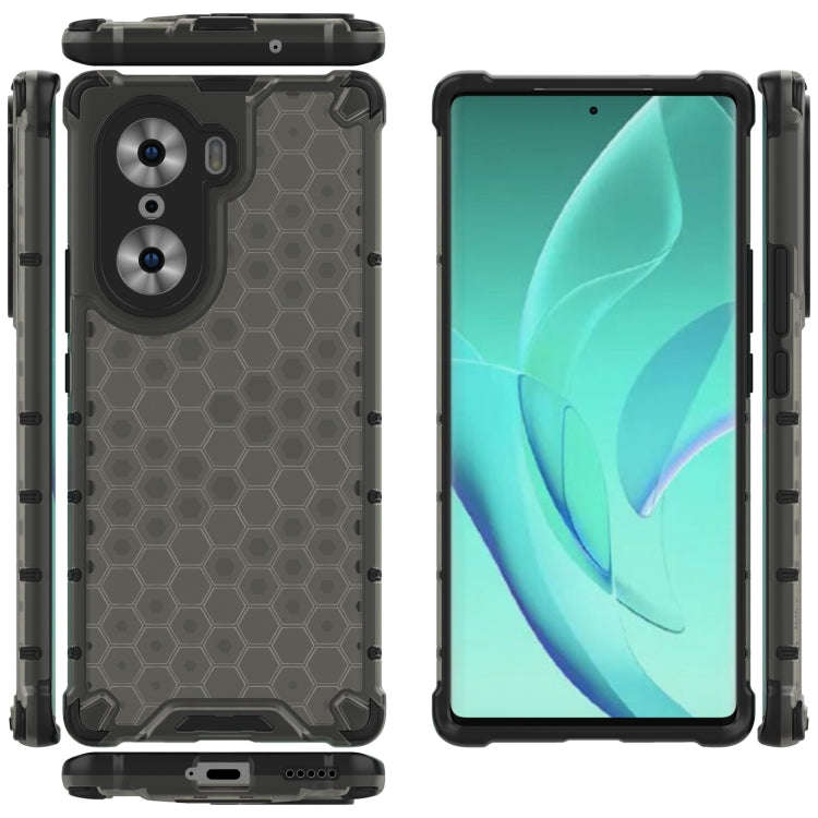 For Honor 60 Honeycomb PC + TPU Phone Case(Black)
