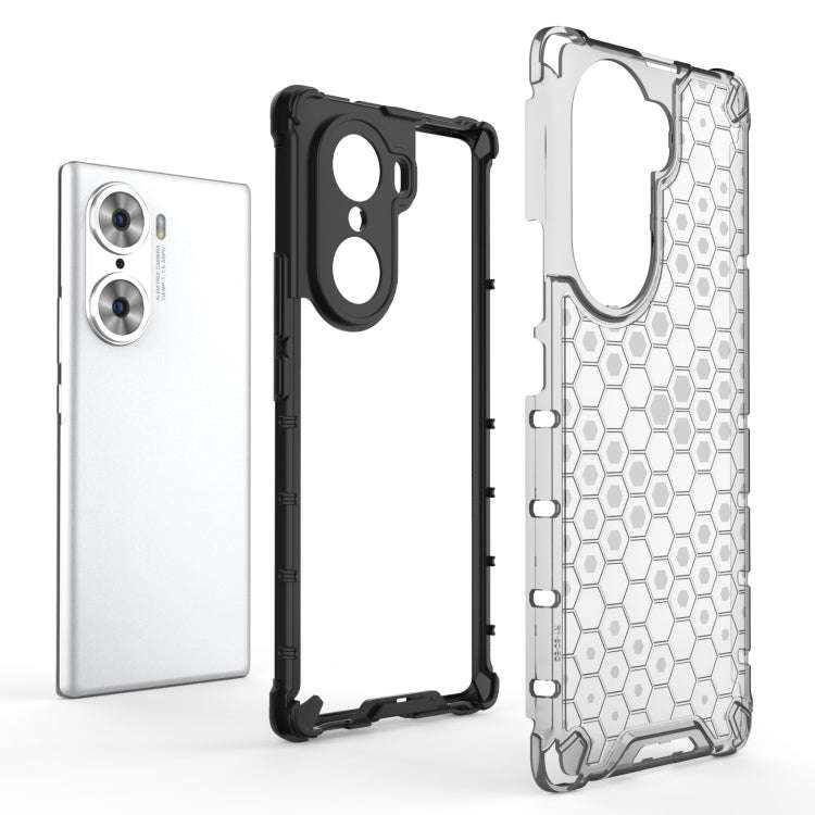 For Honor 60 Honeycomb PC + TPU Phone Case(Black)